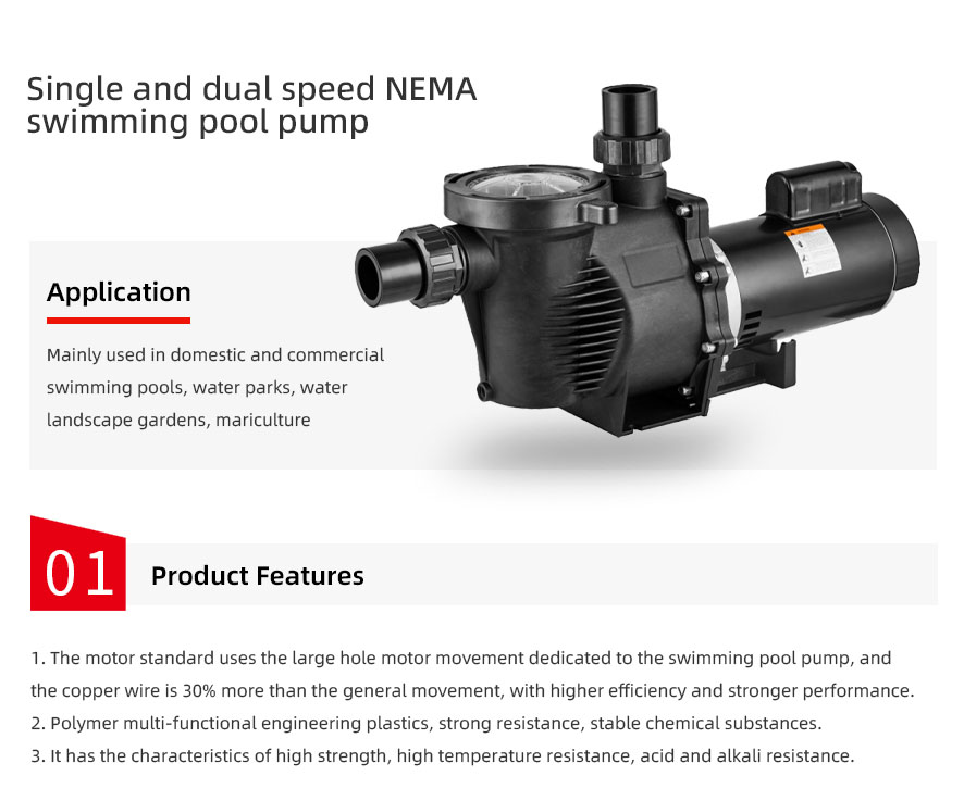 Single and dual speed NEMA swimming pool pump(图1)
